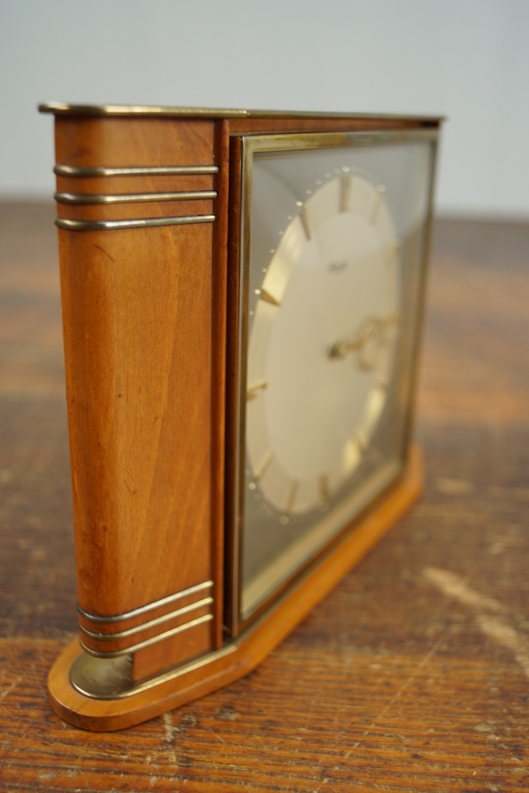Retro Table Clock Image 50s Vintage Table Clock Kienzle Clock Brass Travel Clock Mantel Clock ...