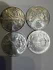 Silver eagle dollar coins lot of 4 (Listing F)