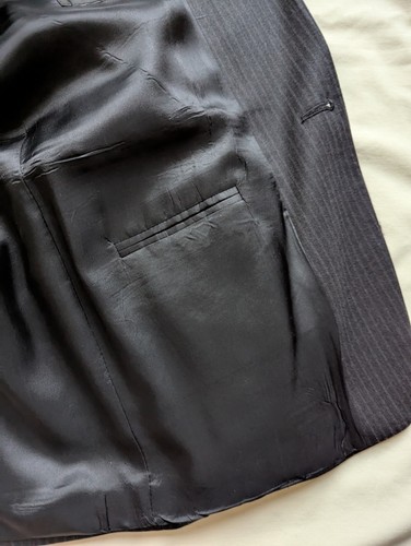 DKNY Essentials 2 Piece Suit Mens 42S 34X28 Dark Gray with Light Gray Pinstripes - Picture 6 of 21