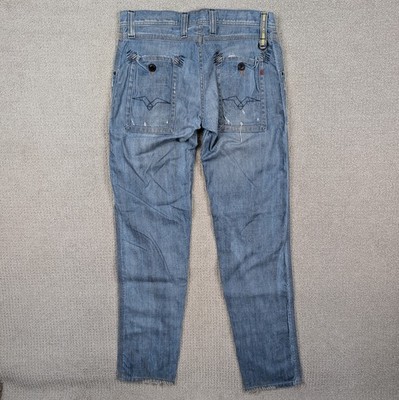 Vintage Replay Jeans Men's 34x35 Unique Style Button Fly Distressed Streetwear