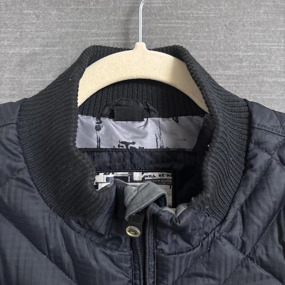 Vintage Oakley Vest Medium Black Quilted Puffer Down Zip 90s y2k Grunge Gorp - Image 2 of 4