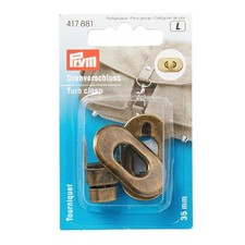 PRYM Taschenverschluss Drehverschluss altmessing