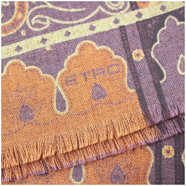 Authentic Etro Wool and Silk Rectangular Stole, B… - image 5