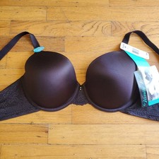 Sujetador push up Vanity Fair Body Elegance 34D con aros elevación que desafía la edad NUEVO 75327