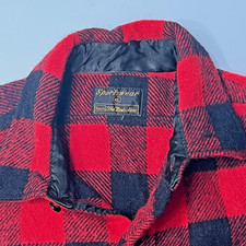 VTG Sears Plaid Button Flannel Shirt Mens Store size XL Red Black Cotton