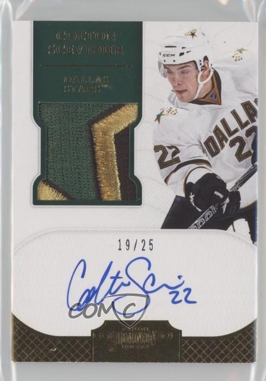2011-12 Panini Dominion Auto Gold 19/25 Colton Sceviour #144 Rookie Patch RC 4f5