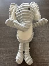 Chick Pea Gray Elephant Plush Ribbed Stuffed Animal Toy Lovey 11"