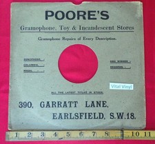 POORE'S of EARLSFIELD LONDON SW18 78 rpm Advertising Sleeve WALL ART