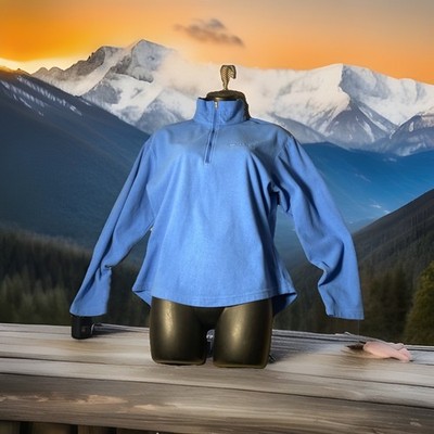 Marmot Jacket Women M Blue Fleece PolarTec Full Zip Mock Neck Pockets Outdoor