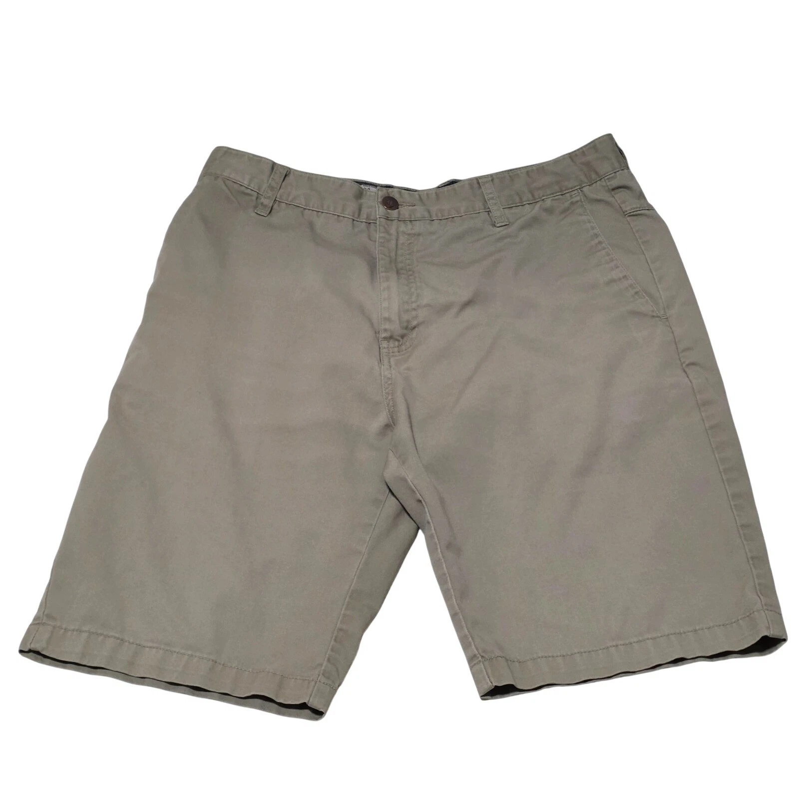 Volcom Men's Khaki Chino Shorts Size 33 Flat Front Casual Everyday Wear