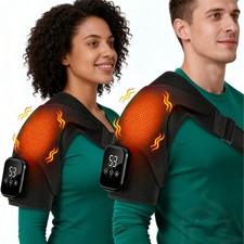 Cordless Shoulder Massager Pain Relief with 3 Vibration Modes, 3 Heating Levels