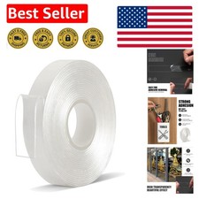 Clear Acrylic Double Sided Tape - 1/2" x 10 Ft, No Residue, Perfect for Crafts