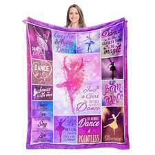 Dance Blankets for Teen Girls  Women - Pink Recital Gifts, 50"X60" Throw Bla...