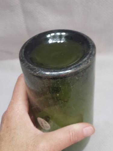 Antique Burgundy dip-mold tooled green glass wine bottle mid-late 1800's - Picture 12 of 13