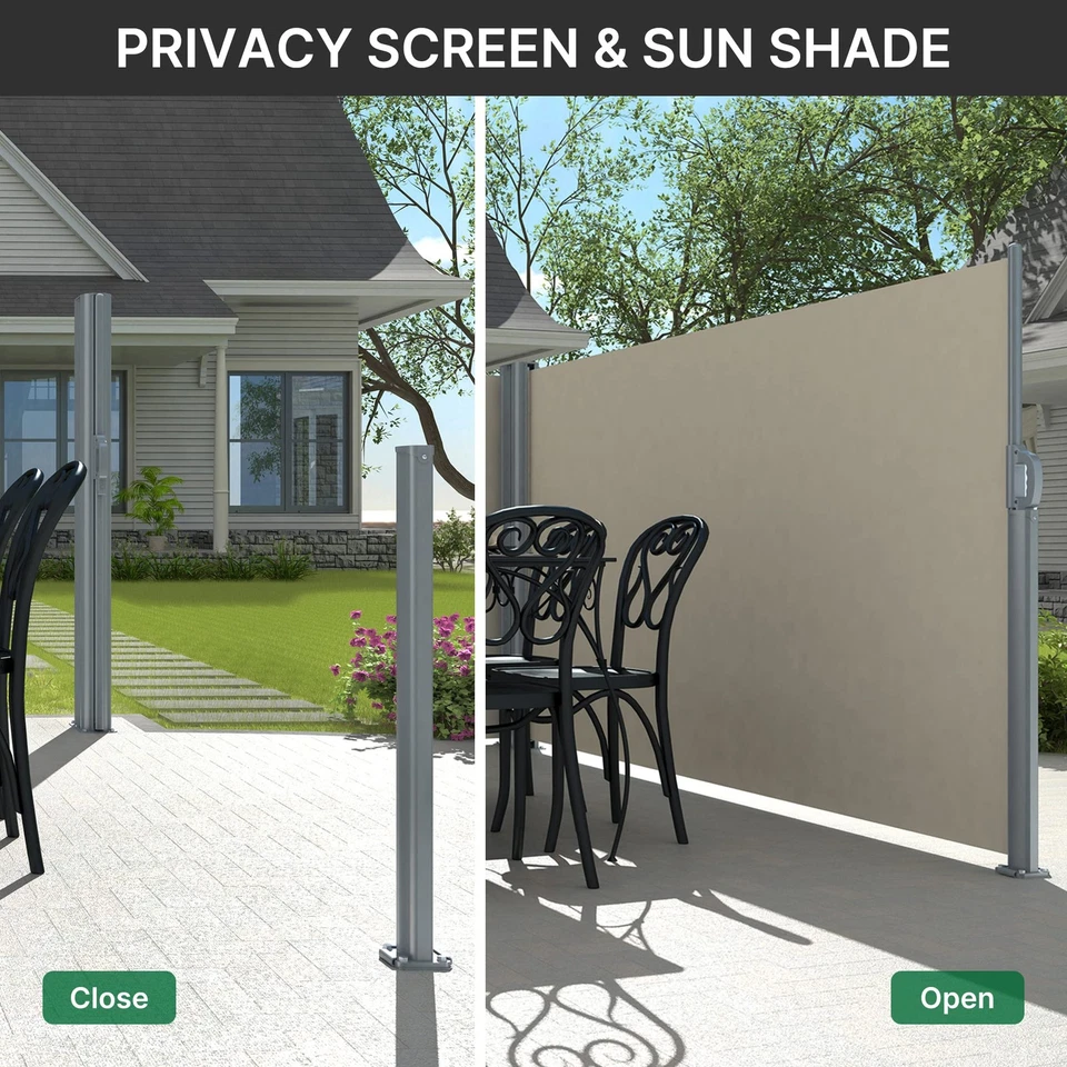 Toldo Doble Lateral Retráctil 276"x63" Completo Aluminio Patio Exterior Plegable P... Foto 4 de 4