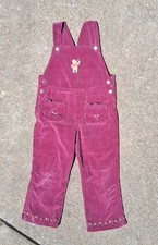 Disney Sincerely Pooh Winnie the Pooh Mauve Velour Overalls Size 4T
