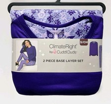 2 Pc Set-Purple Cuddl Duds Sz Small Climate Right Jersey Base Layer Set NWOT