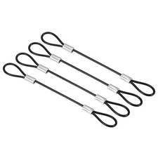 5" Safety Cable Lock 4Pack Stainless Steel 2mm Dia Security Wire Rope,Black