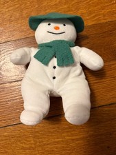 Vintage Eden The Snowman 9  Stuffed Plush Raymond Briggs Green Hat Scarf Mini