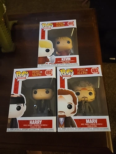 Funko Pop. Home Alone Set Of 3 Marv #493, Harry #492, Kevin #491  