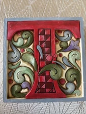 Jim Shore ‘T’ Alphabet Monogram Block Stand Or Wall Hanger