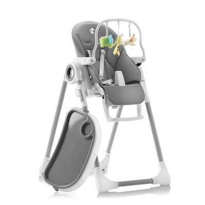 Baby High Chair Adjustable 7 Heights Foldable Dark Grey