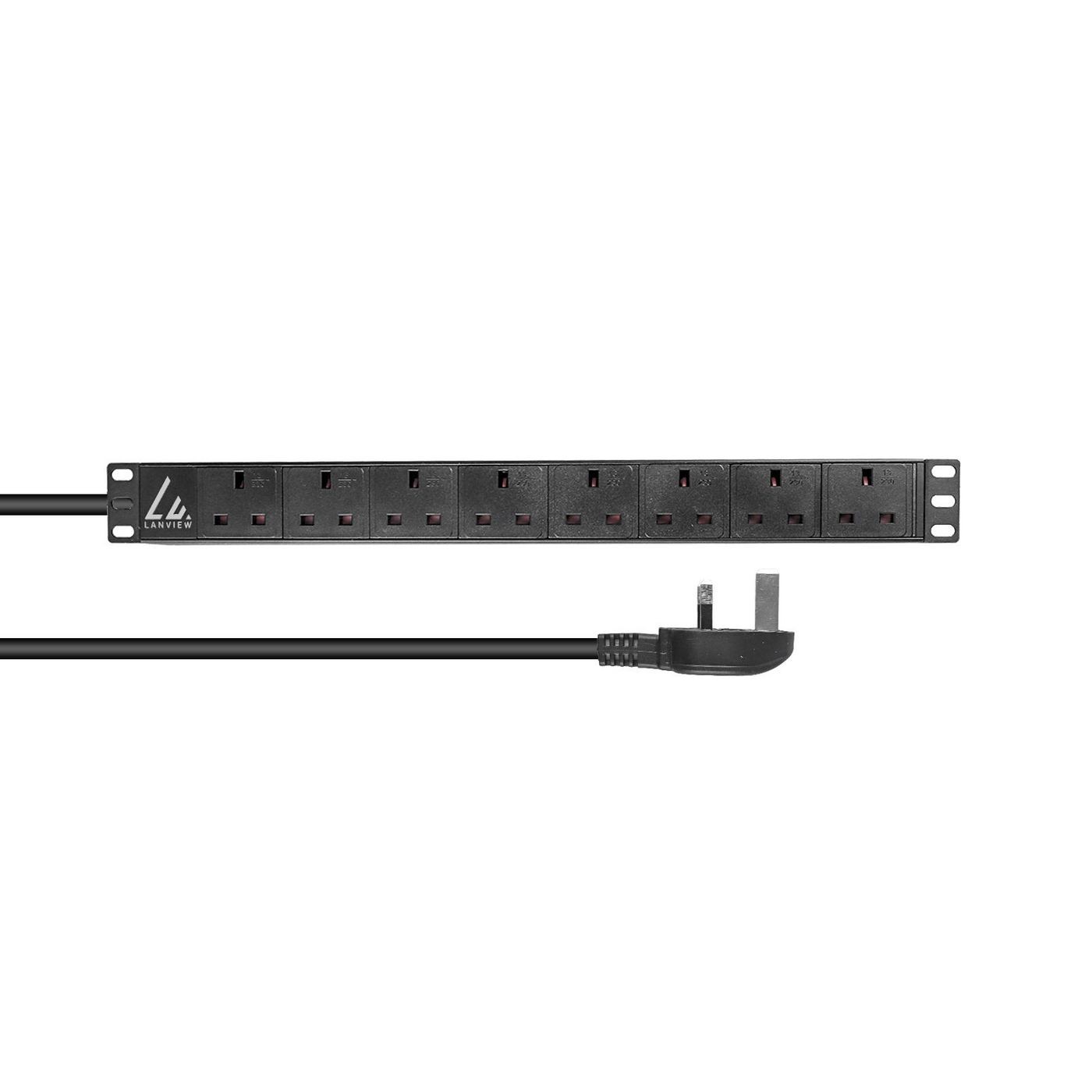 Lanview LVR-3MUK-SPD-UK8 UK Rack mount power strip.