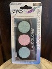 L.A. Colors 3 Color Eyeshadow Water Lily Shimmer Pink Teal Blue-read Description