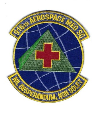 PATCH USAF 916TH AEROSPACE MED SQ  SEYMOUR JOHNSON AFB  B7-2