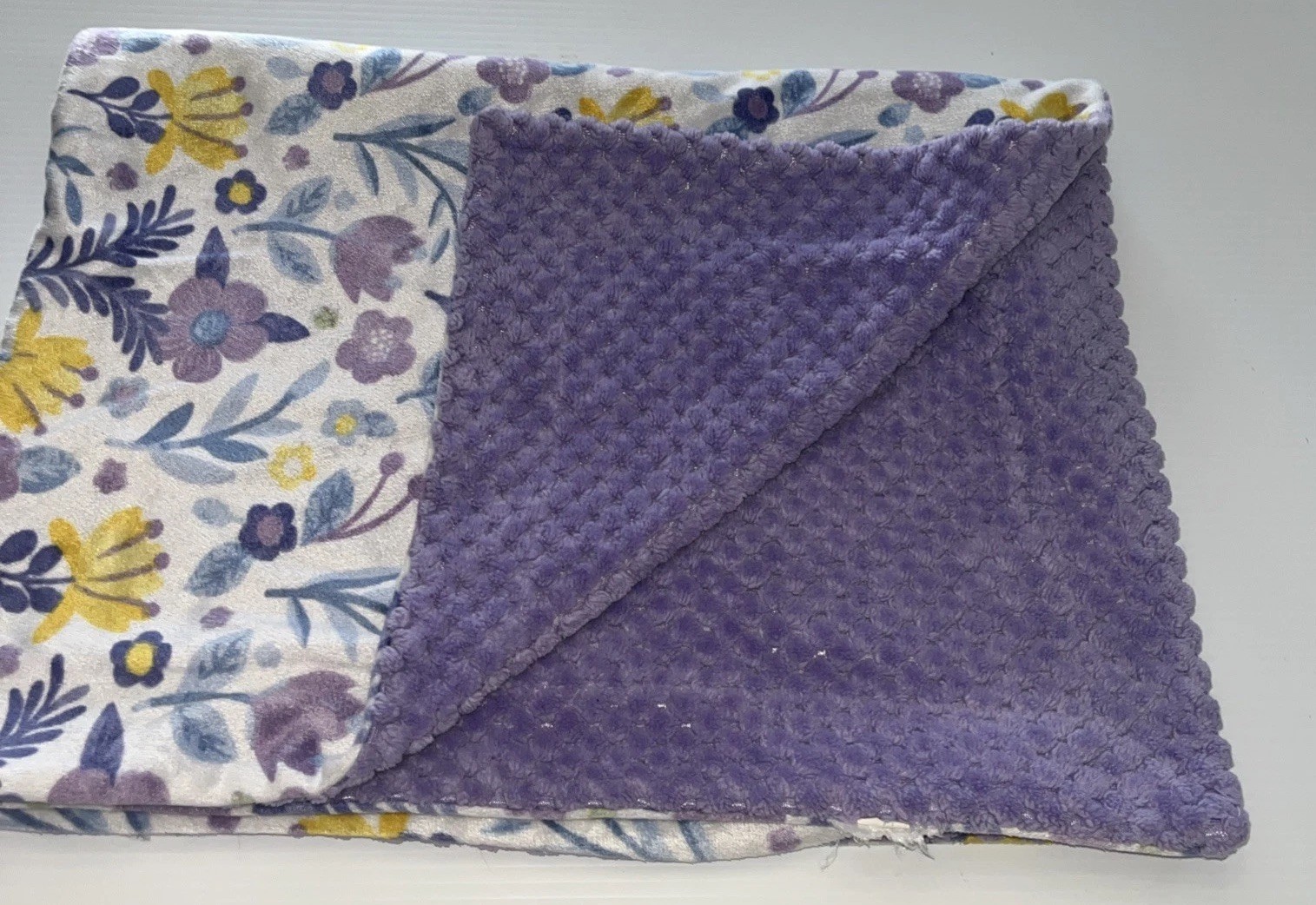 SL Home Fashions Floral Baby Blanket Pink Purple Wild Flowers Reversible Lovey