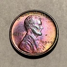 🌈 1909 VDB Lincoln Wheat Cent – Rainbow Toning – BU – Beautiful Color - C00153