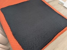 LOUIS VUITTON LV Monogram Large Cashmere Black Scarf Shawl Wrap Stole 140 cm 55"