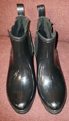 Skechers Black Slip On Rain Boots Size Womens 10 