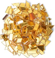 Gold Mixed Irregular Mosaic Glass Mosaic Tiles Pieces, 300G Mosaic DIY Set Adult