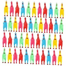 45 Pcs 6.3 Inch Screaming Chickens Toys Multicolor Squeaky Rubber Chicken