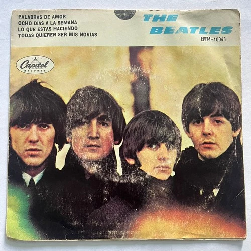 THE BEATLES - PALABRAS DE AMOR - 1965 MEXICAN 7" EP PS WEAR COVER