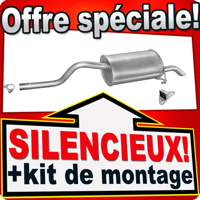 Silencieux arrière Renault Clio 2 pour moteurs essence 1.2 et diesel 1.9 D