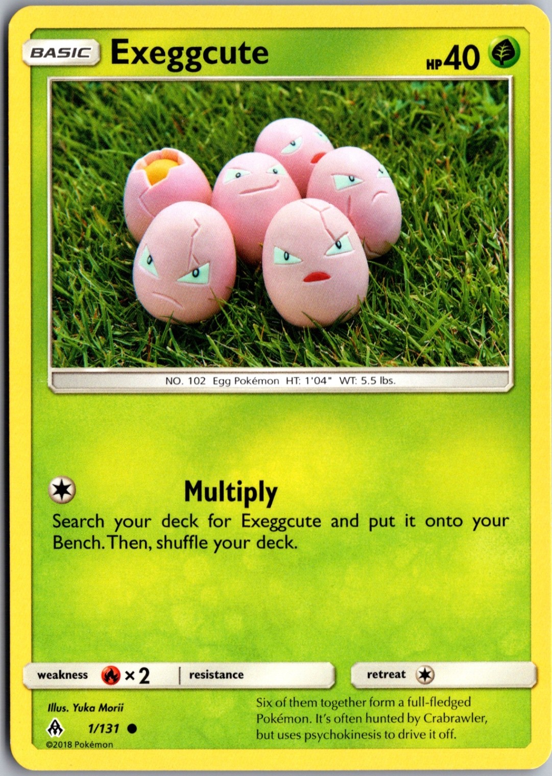 Exeggcute Common SM - Forbidden Light 1/131 LP Pokemon Card