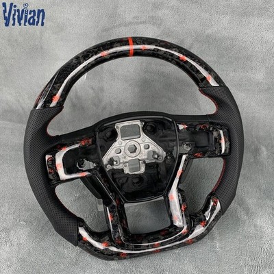 Forged Real Carbon Fiber Leather Steering Wheel for Ford Raptor F150 15-20