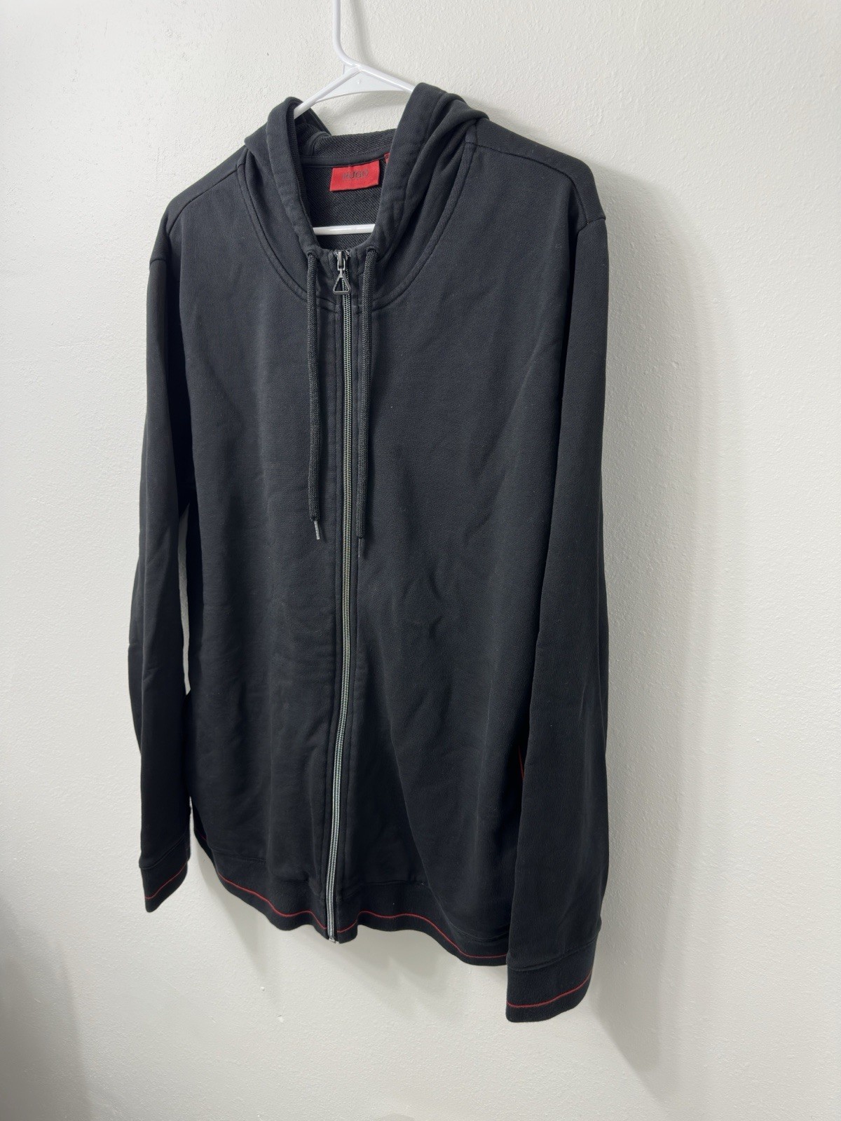 HUGO BOSS Daple202 Hooded Zip Up Sweatshirt Mens Extra Large Black thumbnail 8