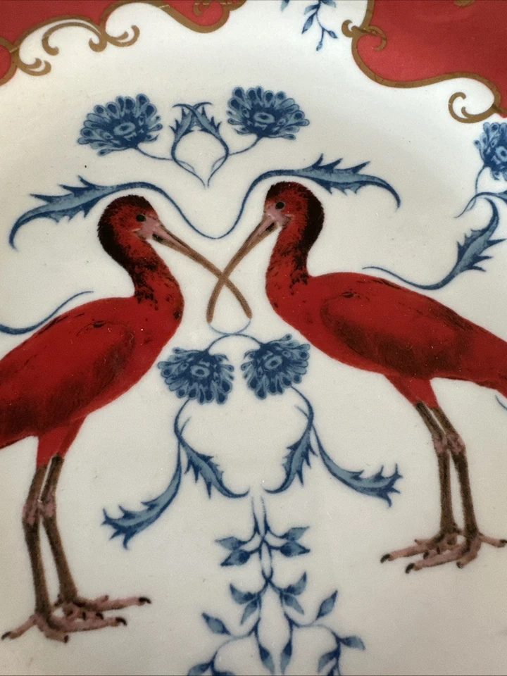 Lou Rota Nature Table Dessert Plate Scarlet Ibis Bird Anthropologie - Image 3 of 4