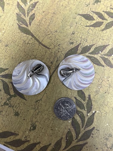 Set orecchini collana perle acqua scheggiate conchiglia Nautilus camerati vintage V1785 - Foto 8 di 9