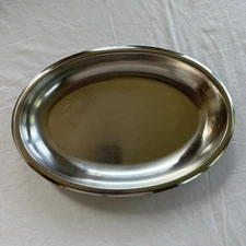 VINTAGE KALMAR OF DENMARK 18/8 STAINLESS SERVING PLATTER - 8" X 11.5"
