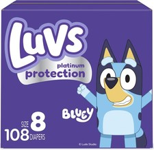 Luvs Diapers Platinum Protection Baby Diapers - Bluey, Size 8, 108 Count