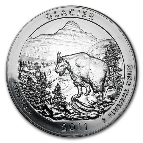 2011 Glacier National Park ATB 5 Oz .999 Silver Bullion Choice/Gem Uncirculated