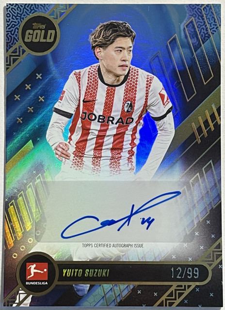 2025-26 Topps Gold Bundesliga - Yuito Suzuki Blue Auto #/99 SC Freiburg Japan