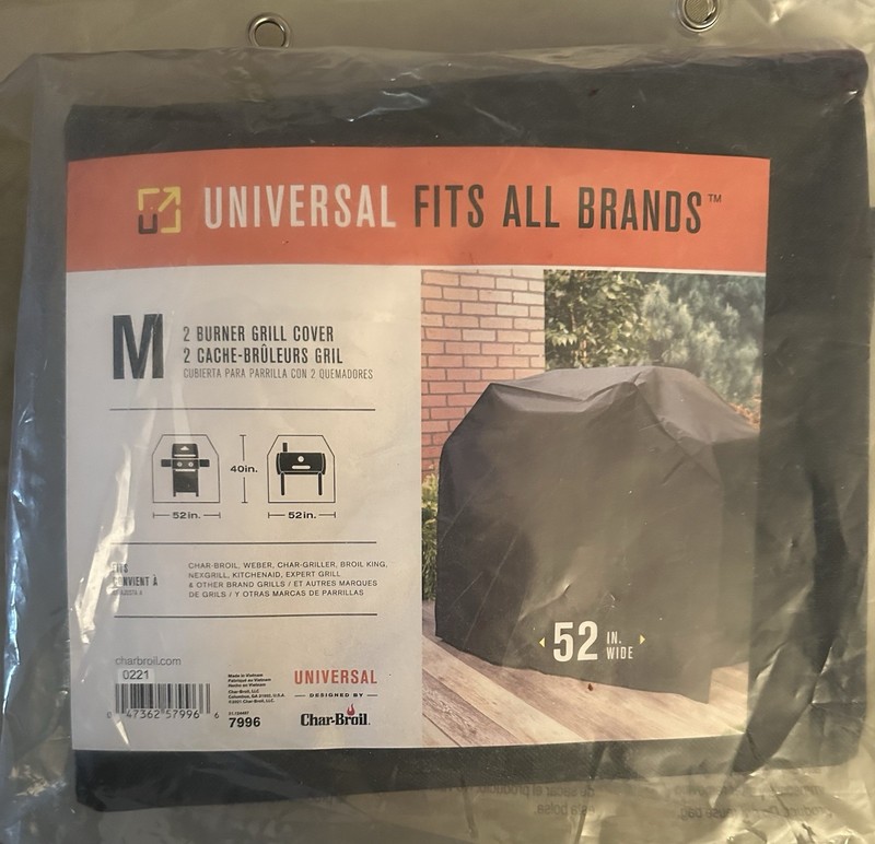 UNIVERSAL 52 in" Grill Cover Barbecue Char Broil All-Season 2 Burner Medium