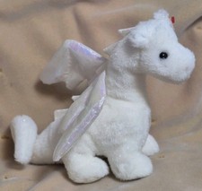 Ty B Buddy "MAGIC" Adorable Sparkling White Irredescent Winged Dragon MWMT 2002