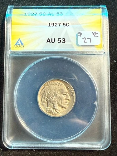 1927 BUFFALO NICKEL ANACS AU 53