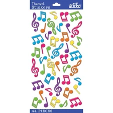 Sticko Themed Stickers-Music Notes - 6 Pack
